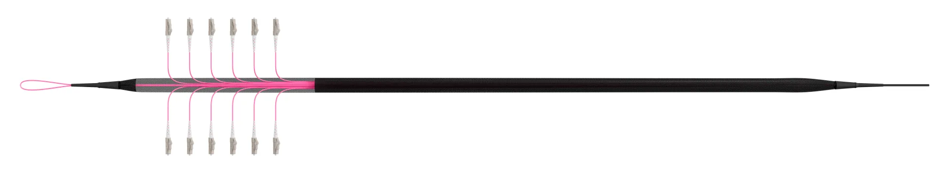 Trunkkabel U-DQ(ZN)BH OM4 12G (1x12) LC-LC 130m Dca LSZH – Bild 5