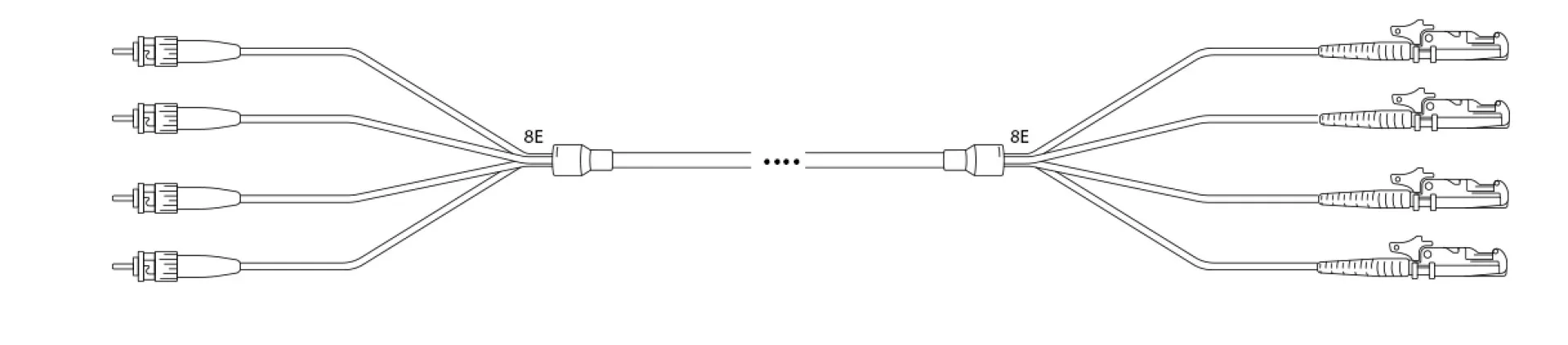 U-DQ(ZN) BH G657A 8E 9/125µm ST- E2000® 1,0m – Bild 2