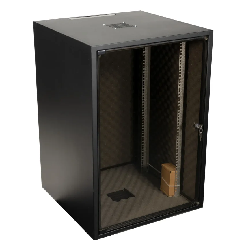 Netzwerkschrank OFFICE 18HE, 600×800 mm, RAL9005, akustisch gedämmt