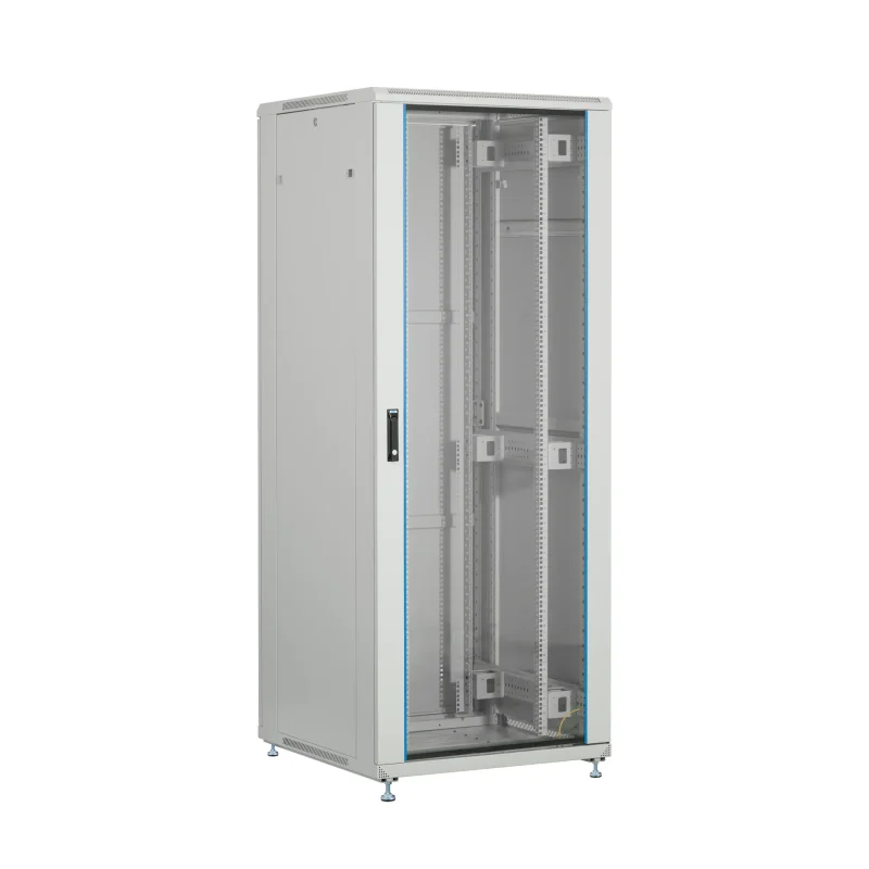 19“ Netzwerkschrank PEL 42HE 800×800 RAL7035 Front Glas 1-tlg., Rück Stahl 1-tlg. 1 x SH