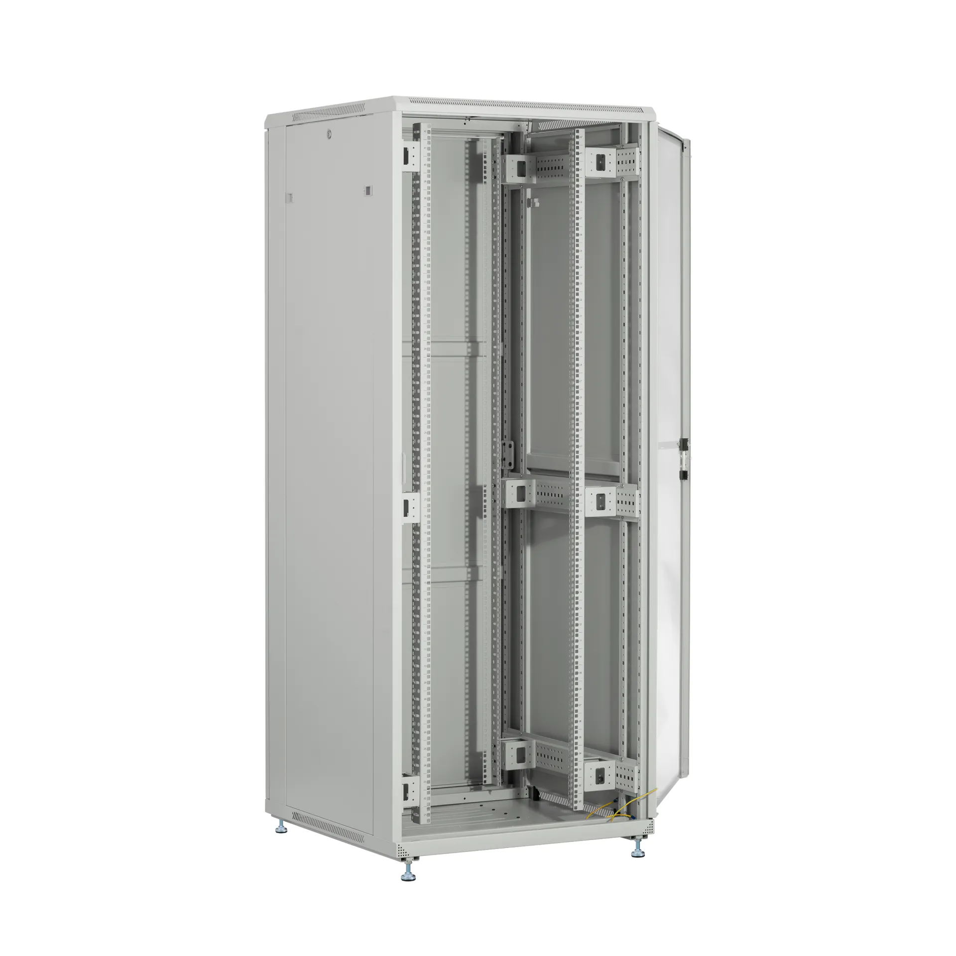 19'' Netzwerkschrank PEL 42HE 800x800 RAL7035 Front Glas 1-tlg., Rück Stahl 1-tlg. 1 x SH – Bild 2