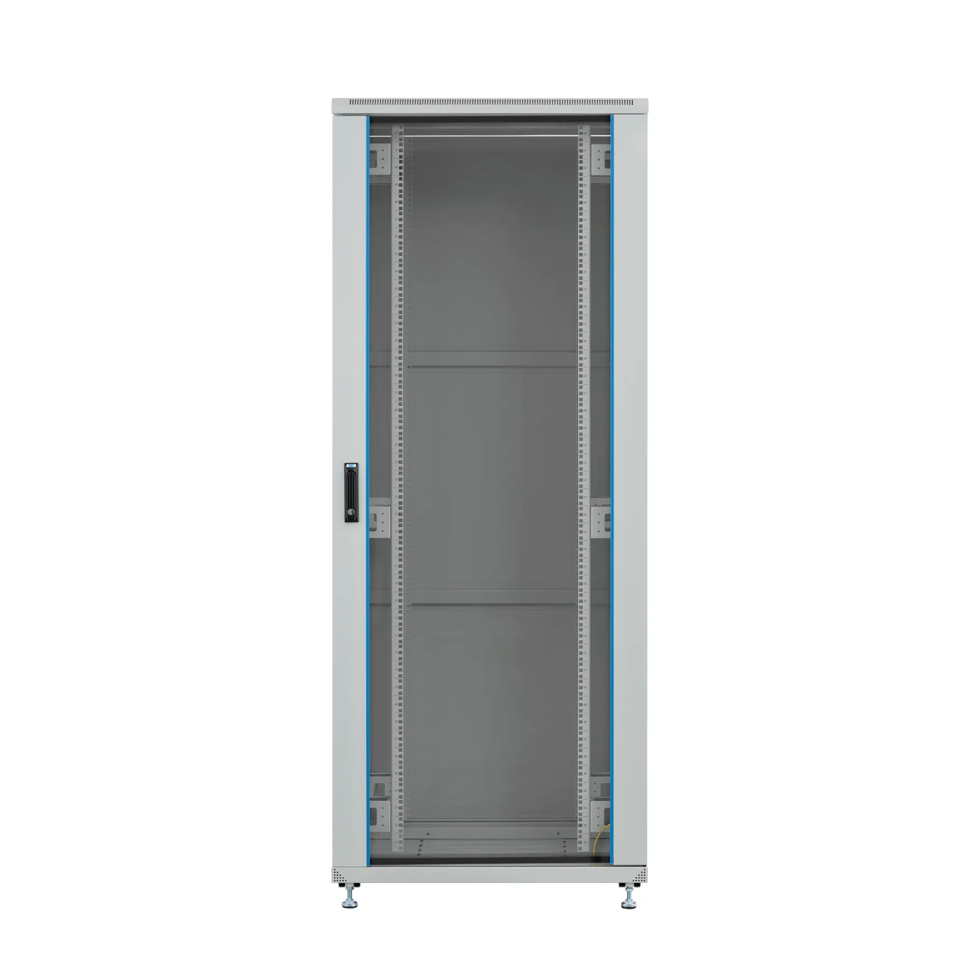 19'' Netzwerkschrank PEL 42HE 800x800 RAL7035 Front Glas 1-tlg., Rück Stahl 1-tlg. 1 x SH – Bild 3