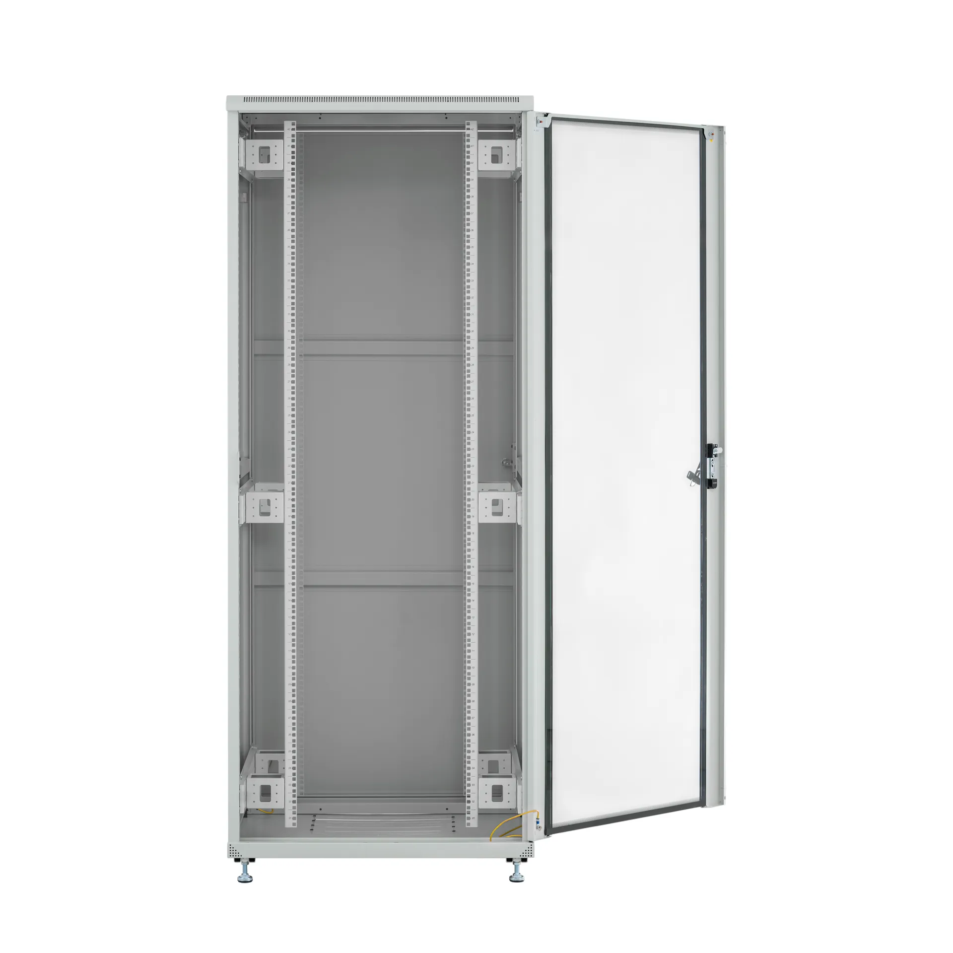 19'' Netzwerkschrank PEL 42HE 800x800 RAL7035 Front Glas 1-tlg., Rück Stahl 1-tlg. 1 x SH – Bild 4