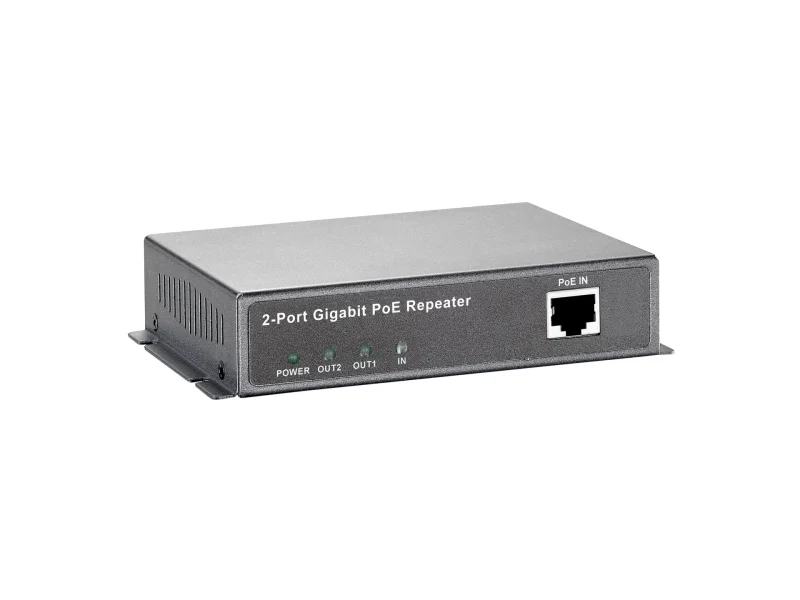 2-Port Gigabit Ethernet PoE-Repeater 15,4W 1x PoE, 1x ohne PoE