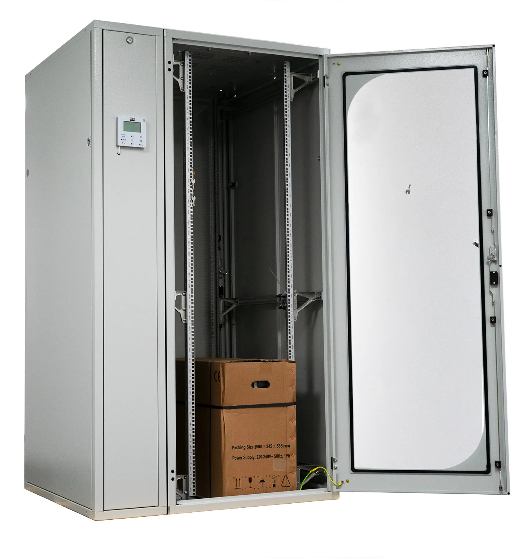 Schrank 42HE + Anreihkühler 3,5 kW, BxT 1100x1000, RAL7035, *Komplett-Set* – Bild 2
