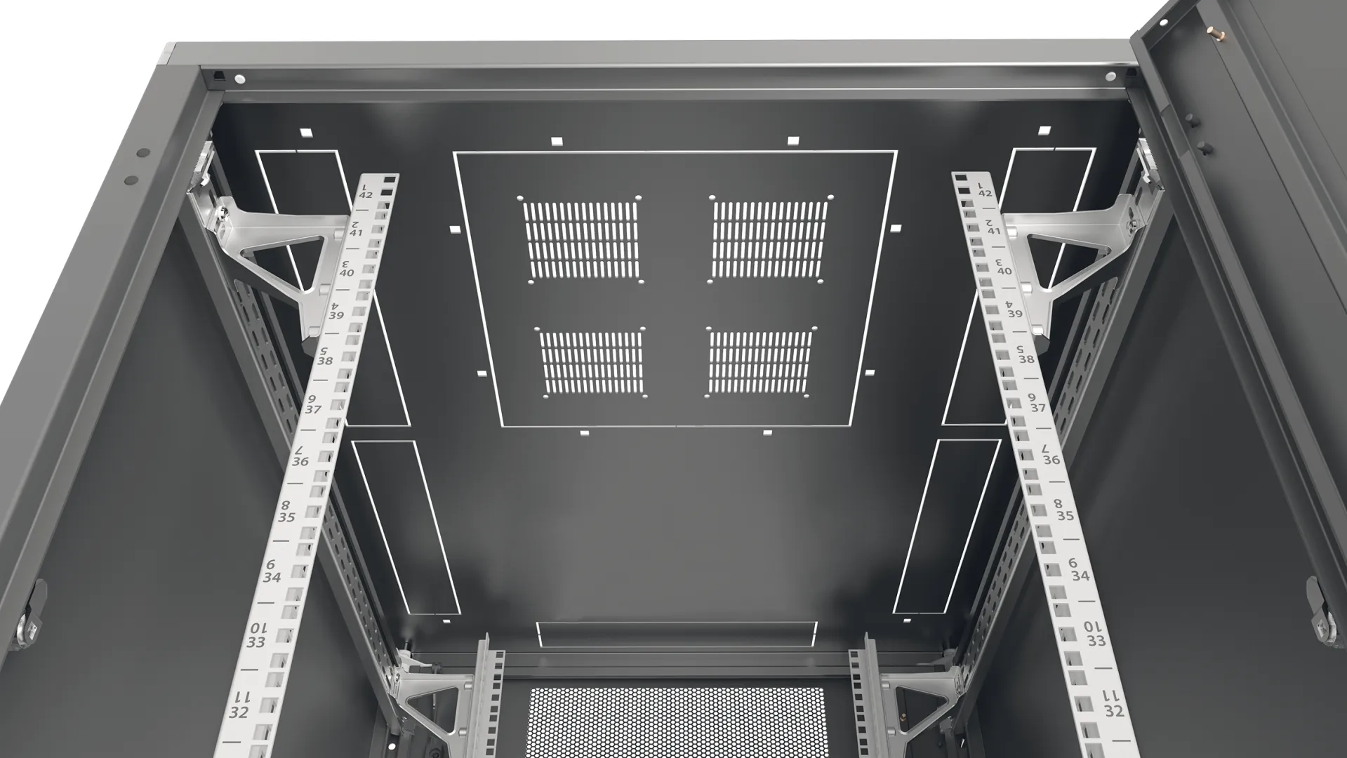 19" Serverschrank PRO 47HE, 800x1400 mm, F+R=1-tlg., RAL7035 – Bild 3