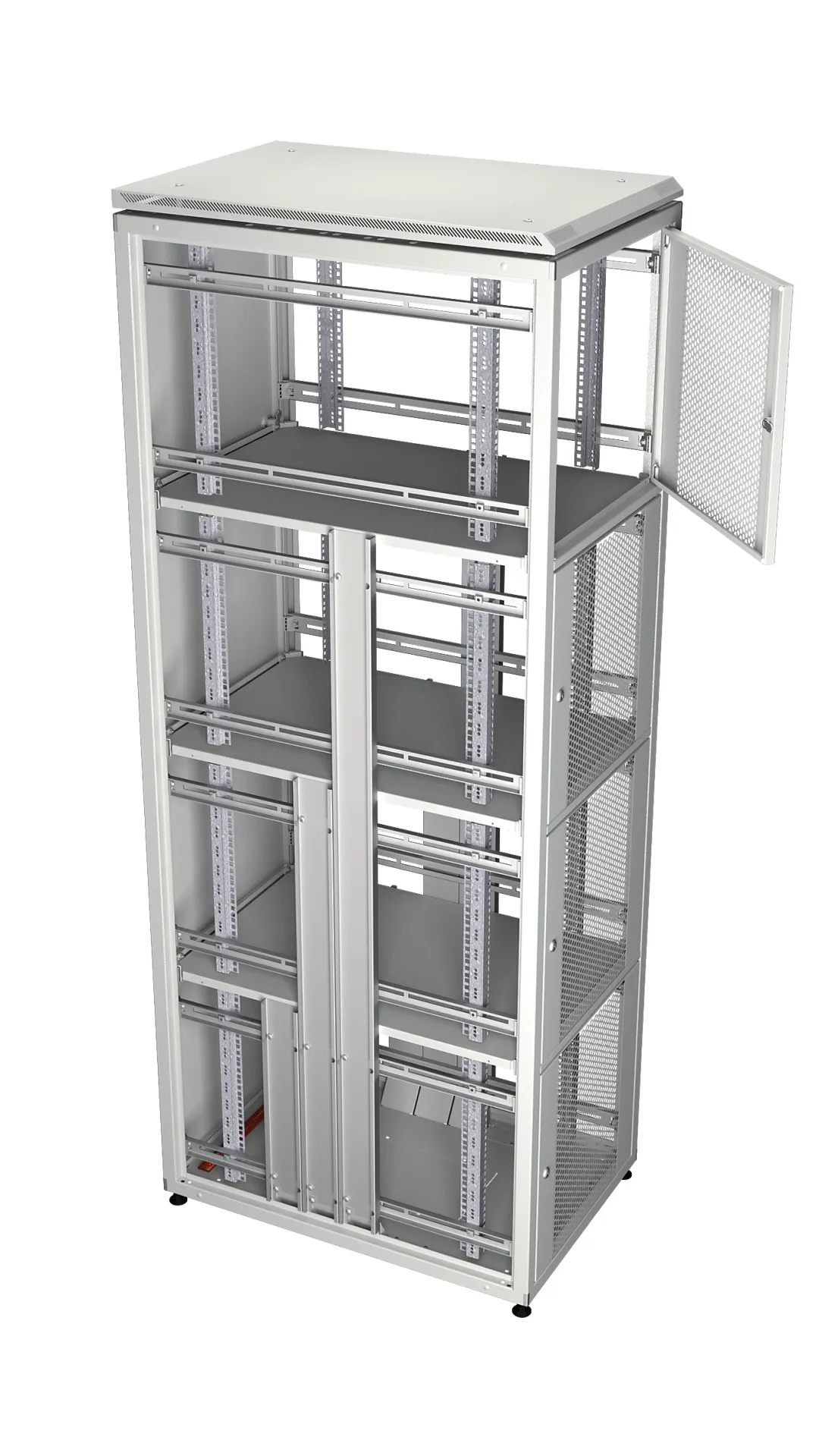 Co-Location Rack PRO, 2 x 20HE, 800x1200 mm, F+R 1-tlg. perforiert, RAL7035 – Bild 4