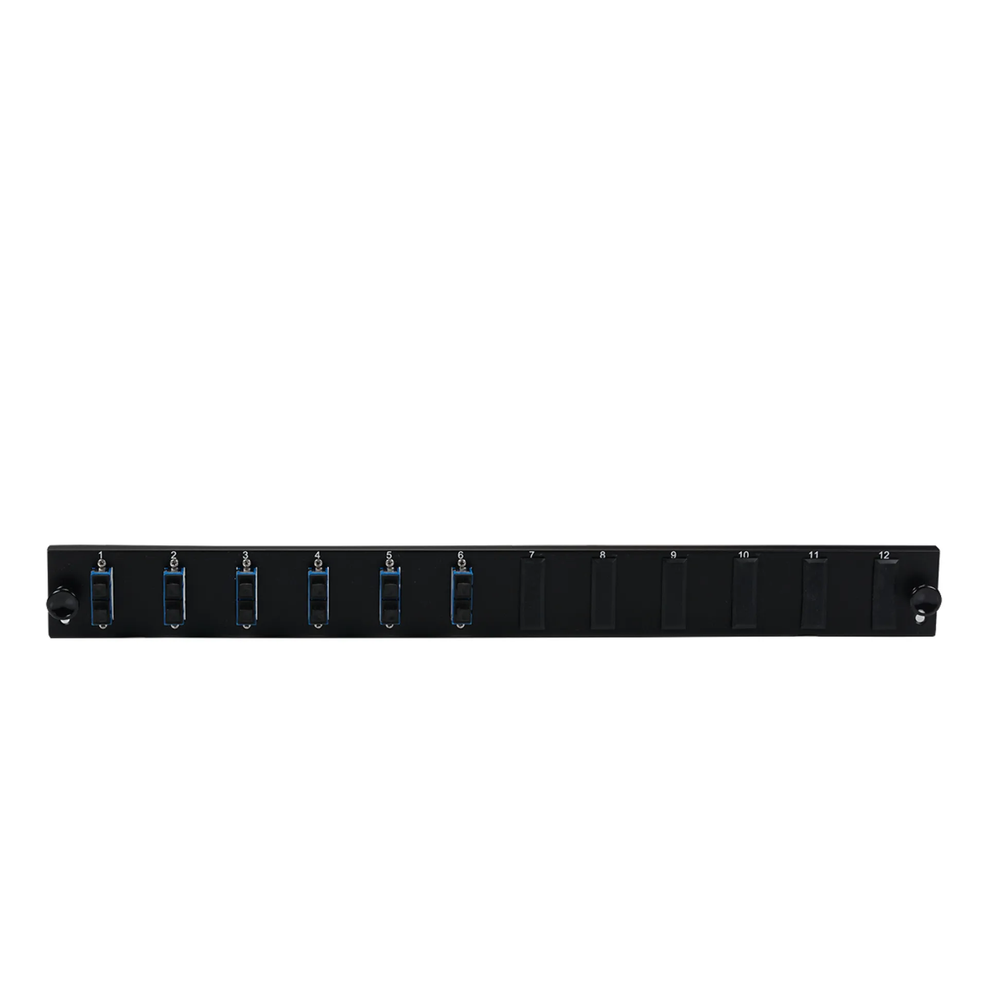Bestückte 12 Port Frontblende mit 6 x SC Duplex Kupplung OS2 vertikal, schwarz – Bild 2