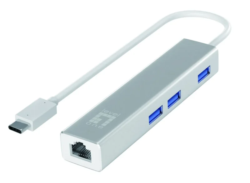 Gigabit-USB-C Netwerkadapter mit USB Hub