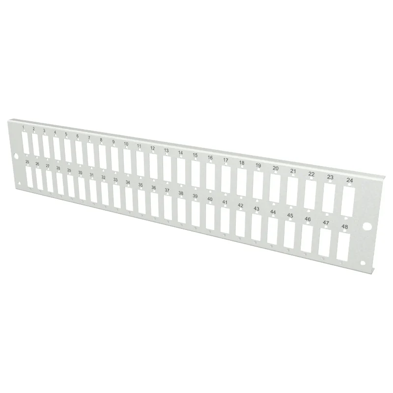 Frontplatte 2HE 48 x SC Duplex/LC Quad vertikal, grau
