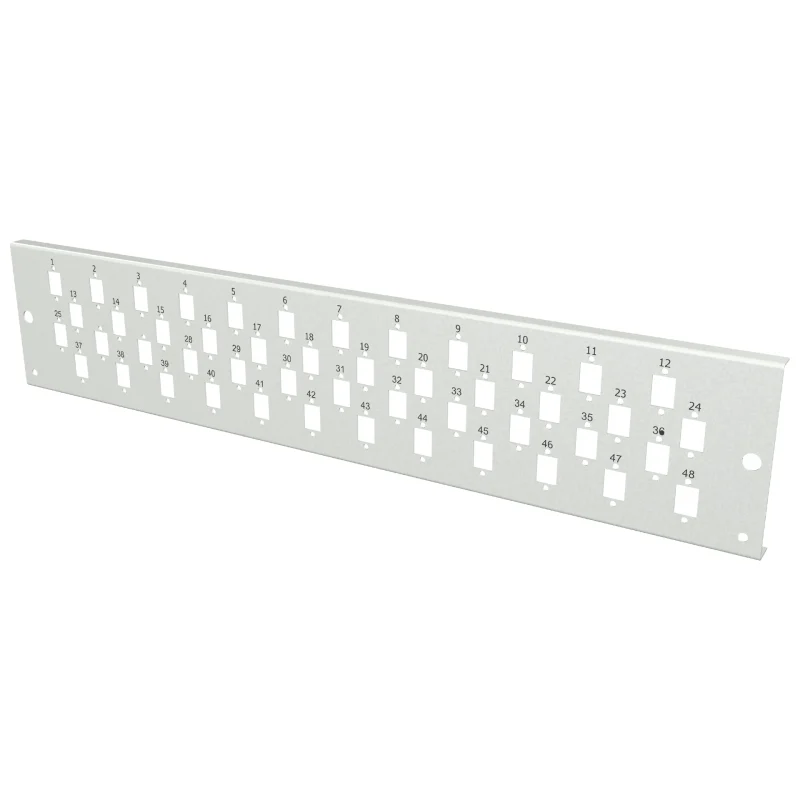 Frontplatte 2HE 48 x SC Simplex/E2000® Simplex/MTRJ/LC Duplex, grau