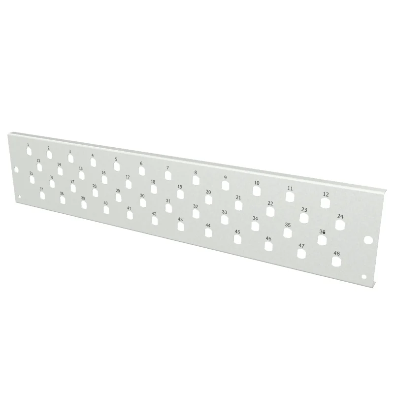 Frontblende 2 HE 48 x ST/FC (D-hole), grau
