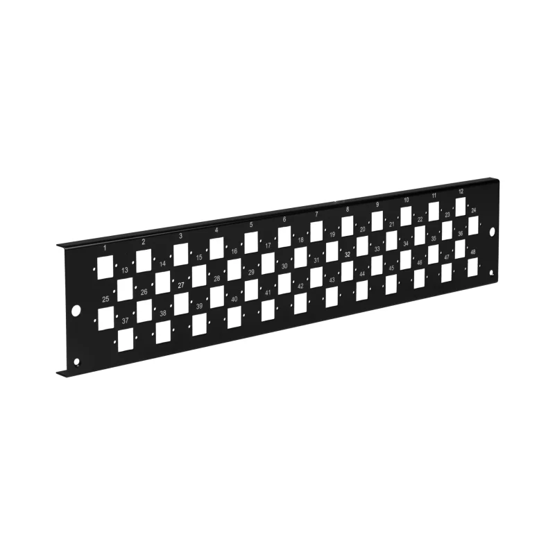 Frontplatte 2HE 48xE2000®Duplex, E2000® Compact (RDM) schwarz