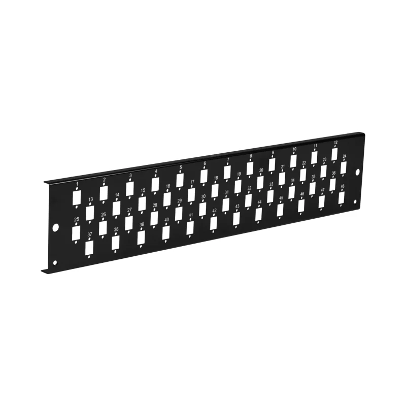 Frontplatte 2HE 48 x SC Simplex/E2000® Simplex/MTRJ/LC Duplex schwarz