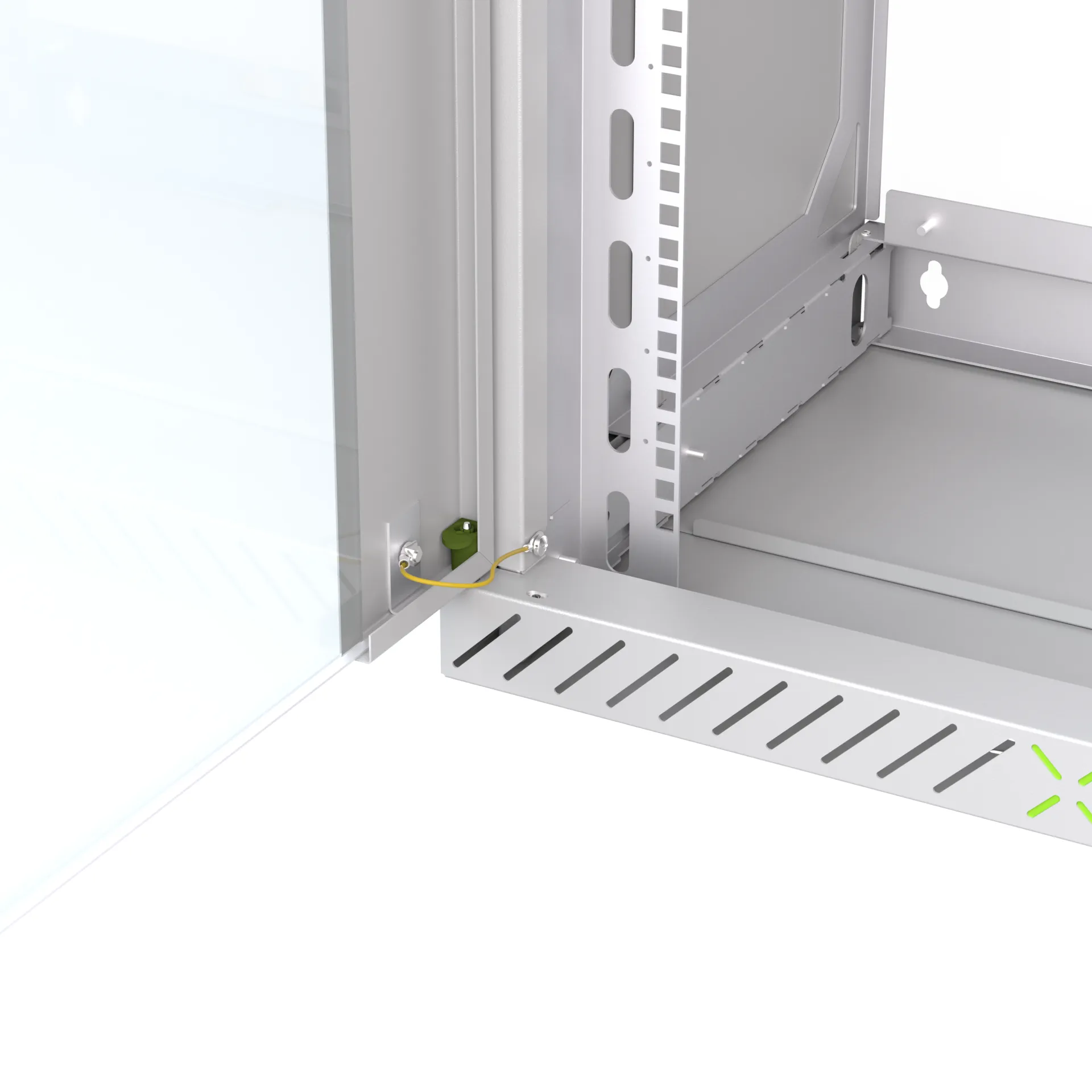 Wandgehäuse X-Rack mit Glastür 400-600mm 12HE grau RAL7035 – Bild 11