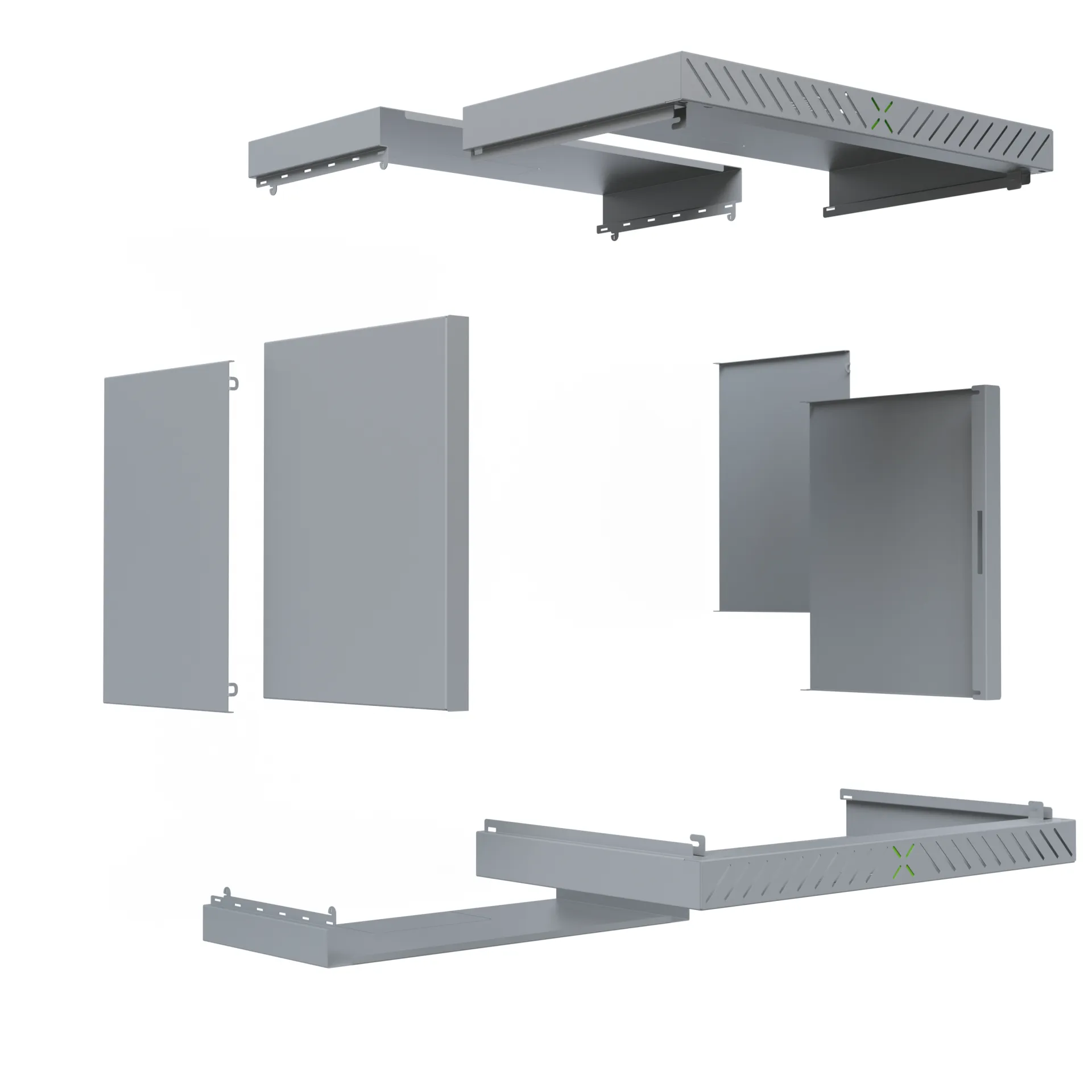Verkleidung für X-Rack Wandgehäuse ohne Tür 9HE grau RAL7035 2/3 – Bild 2