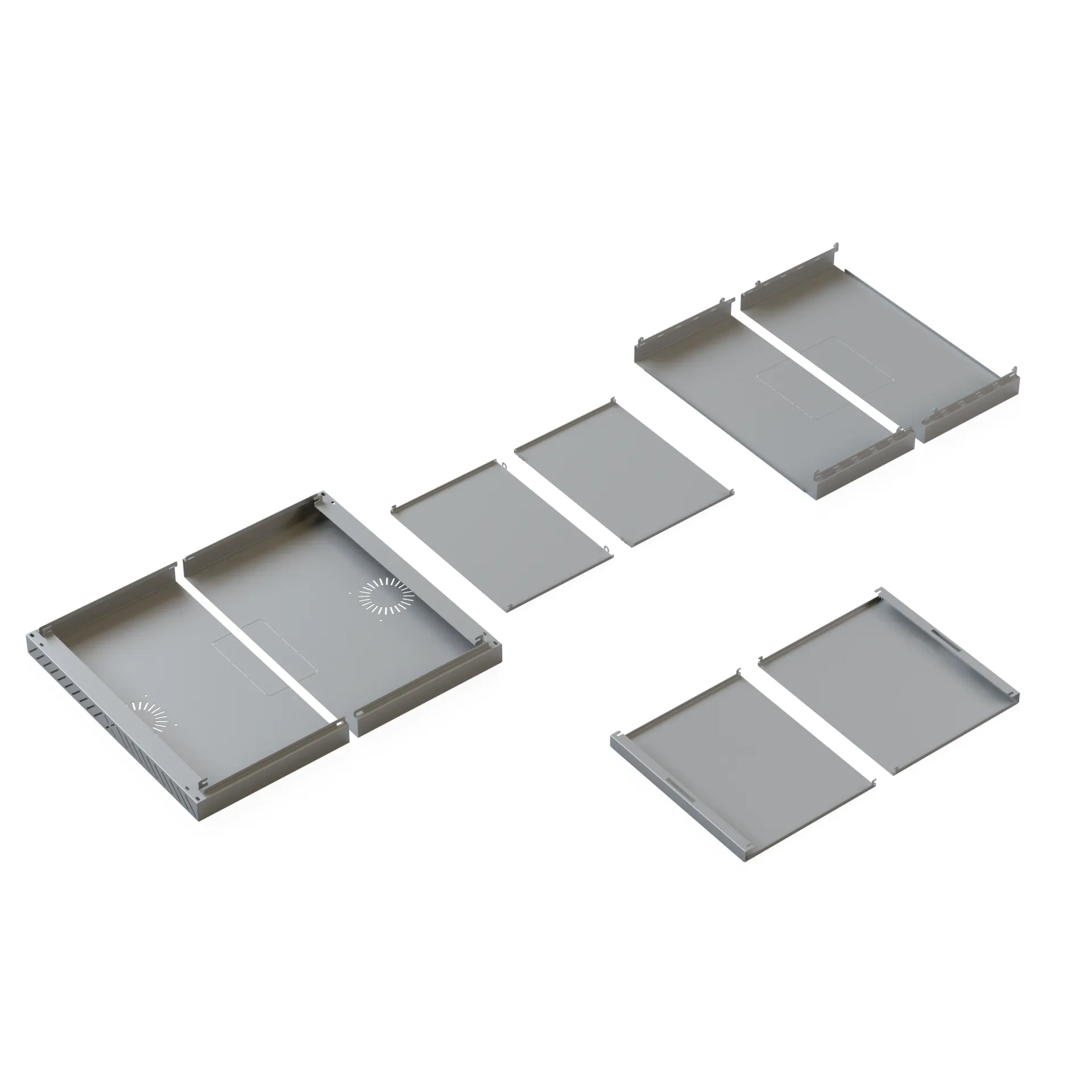 Verkleidung für X-Rack Wandgehäuse ohne Tür 9HE grau RAL7035 2/3 – Bild 3