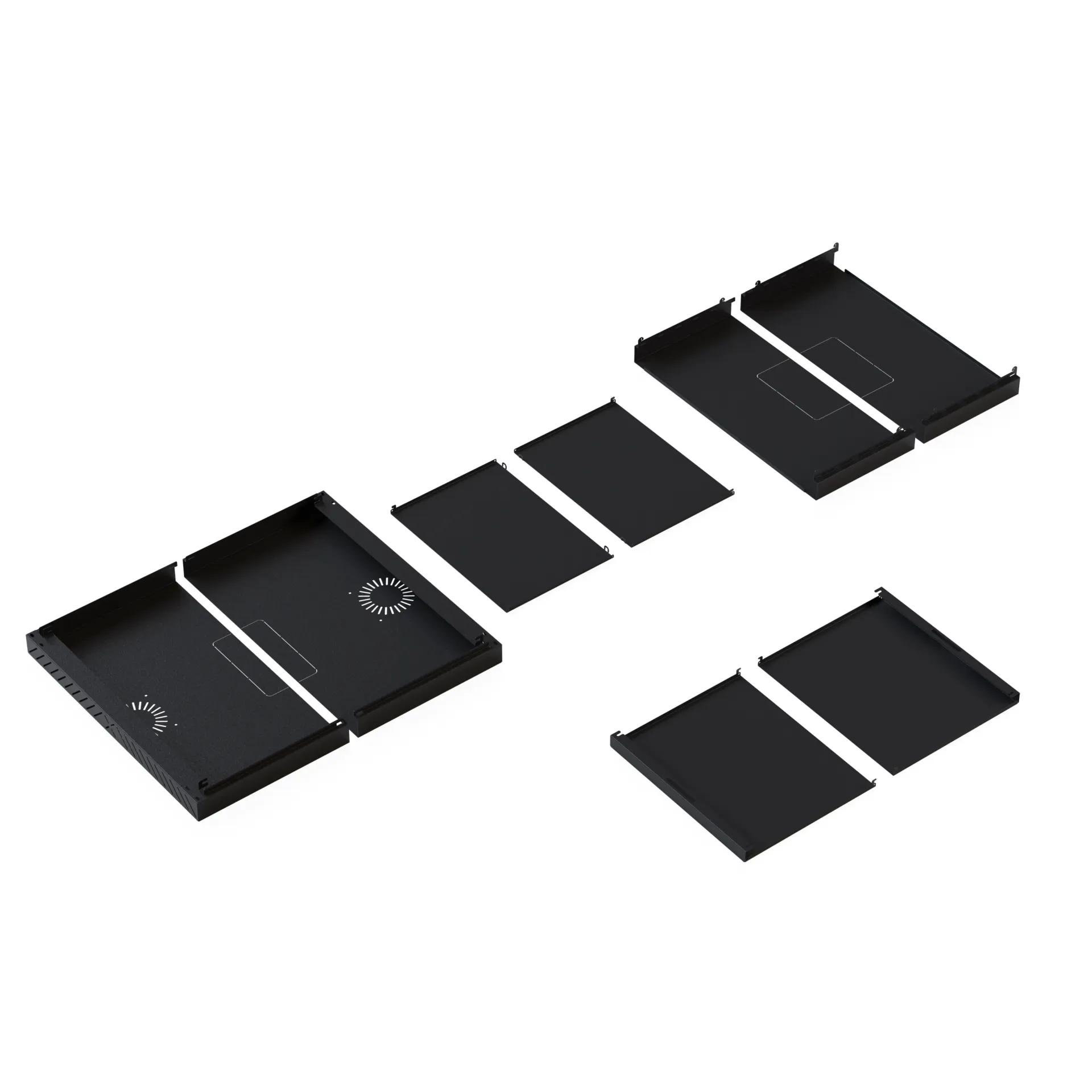 Verkleidung für X-Rack Wandgehäuse ohne Tür 9HE schwarz RAL9005 2/3 – Bild 3