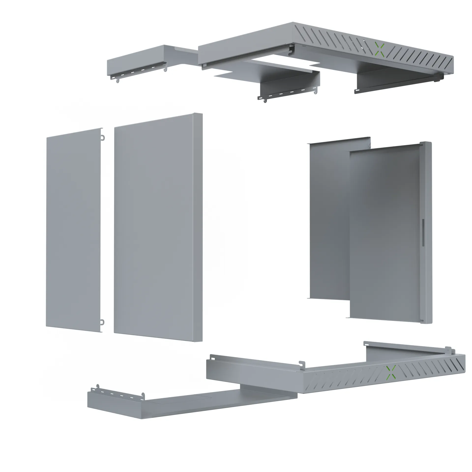 Verkleidung für X-Rack Wandgehäuse ohne Tür 12HE grau RAL7035 2/3 – Bild 2