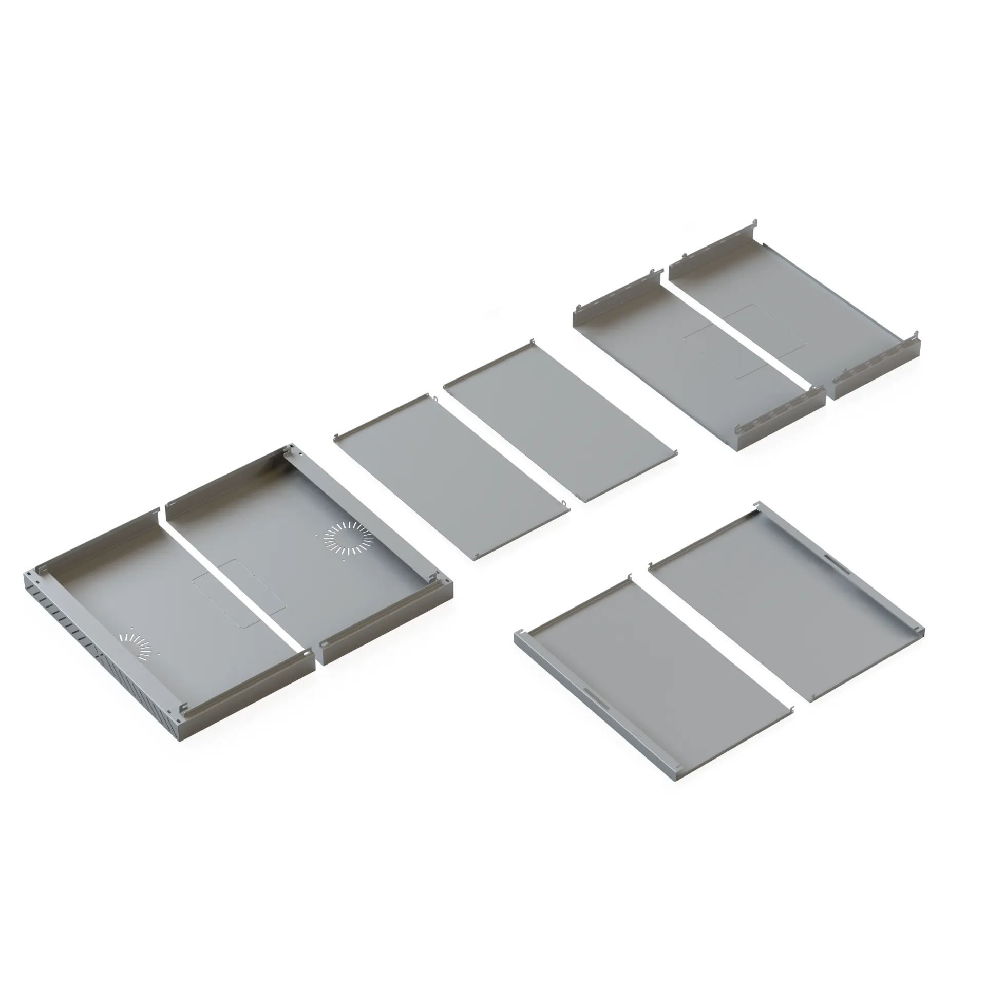 Verkleidung für X-Rack Wandgehäuse ohne Tür 12HE grau RAL7035 2/3 – Bild 3
