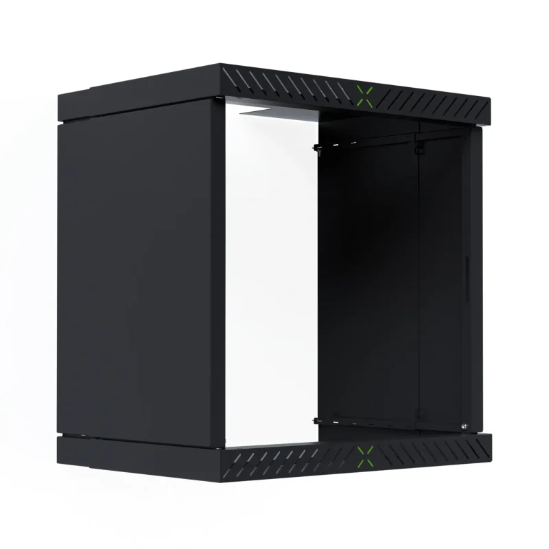 Verkleidung für X-Rack Wandgehäuse ohne Tür 12HE schwarz RAL9005 2/3