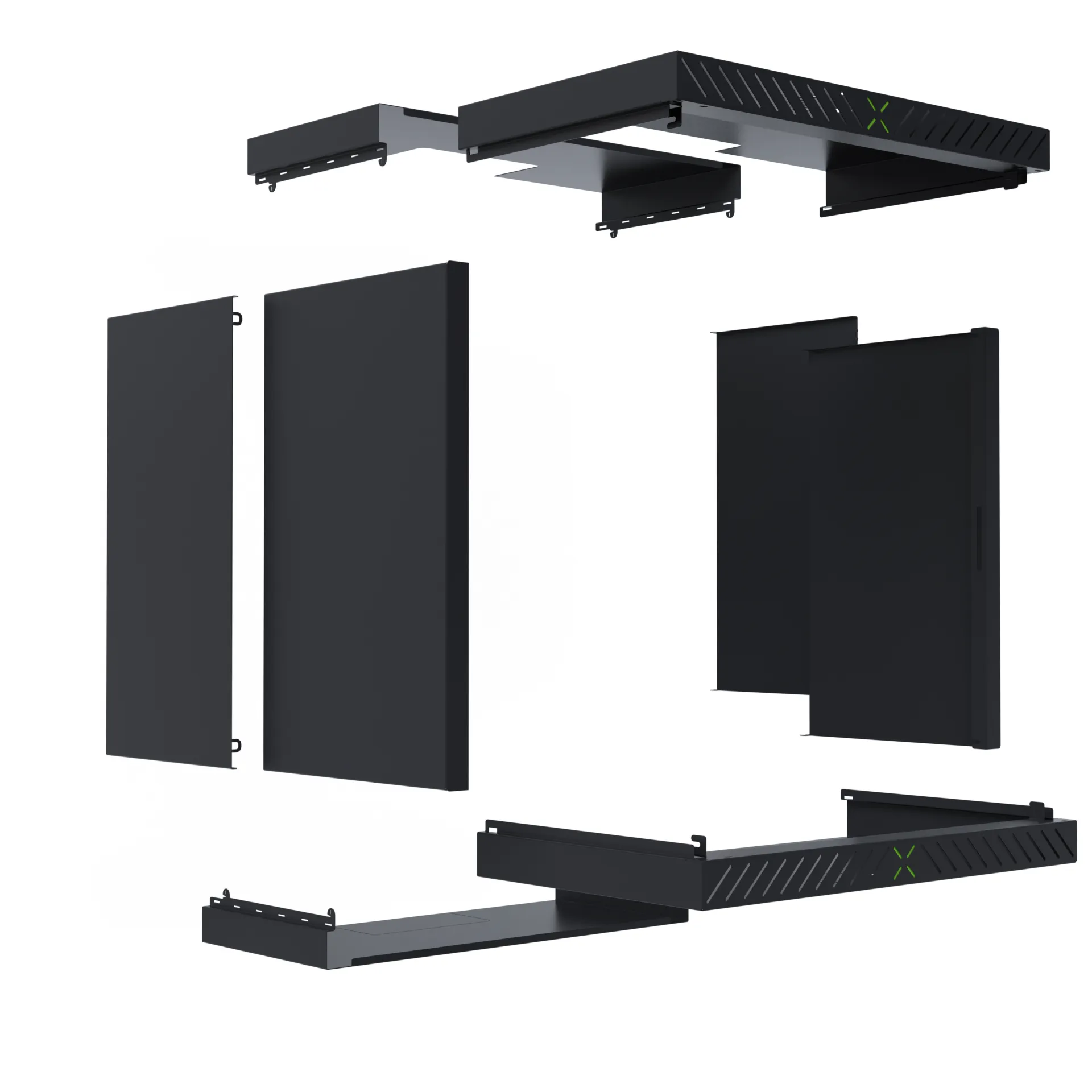Verkleidung für X-Rack Wandgehäuse ohne Tür 12HE schwarz RAL9005 2/3 – Bild 2