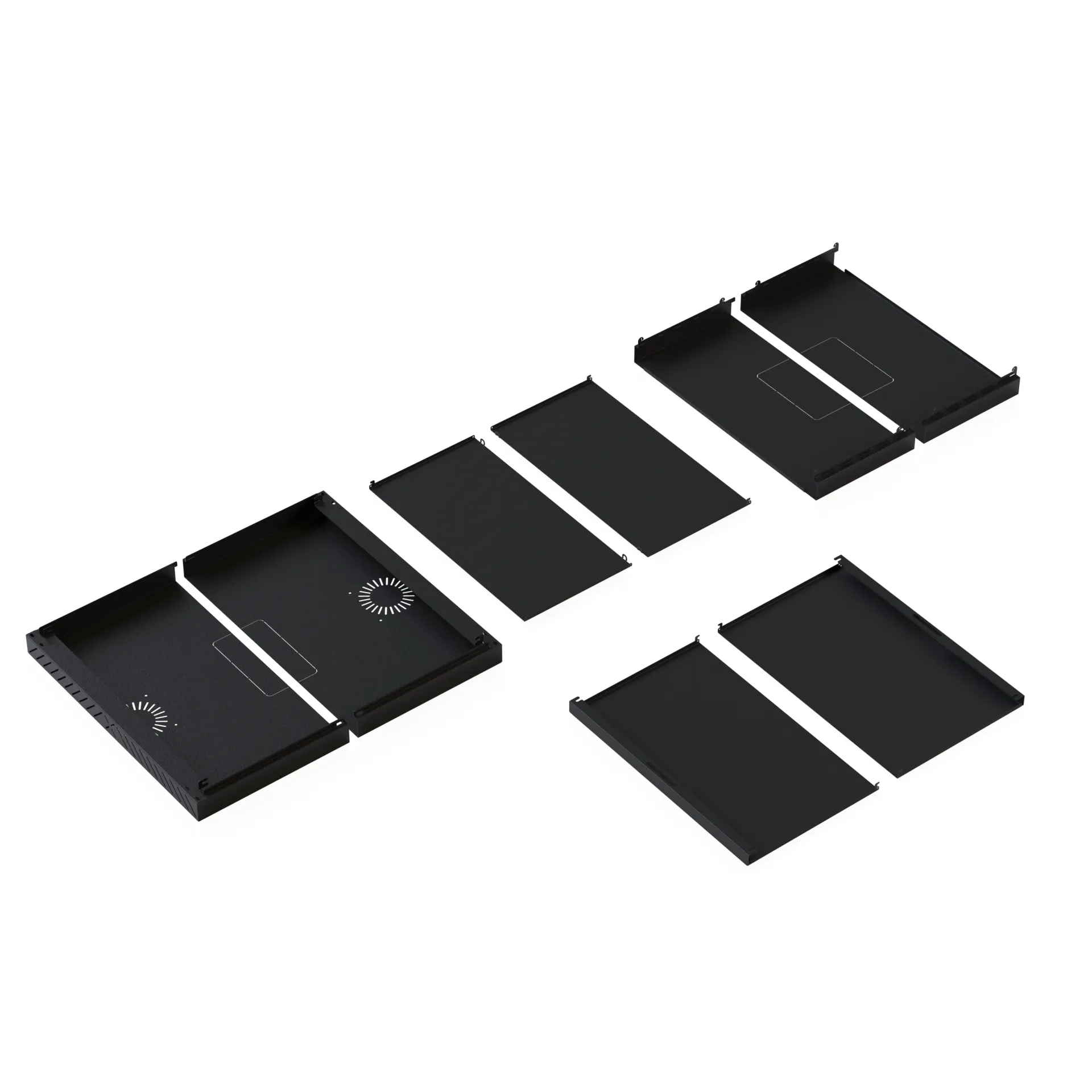 Verkleidung für X-Rack Wandgehäuse ohne Tür 12HE schwarz RAL9005 2/3 – Bild 3