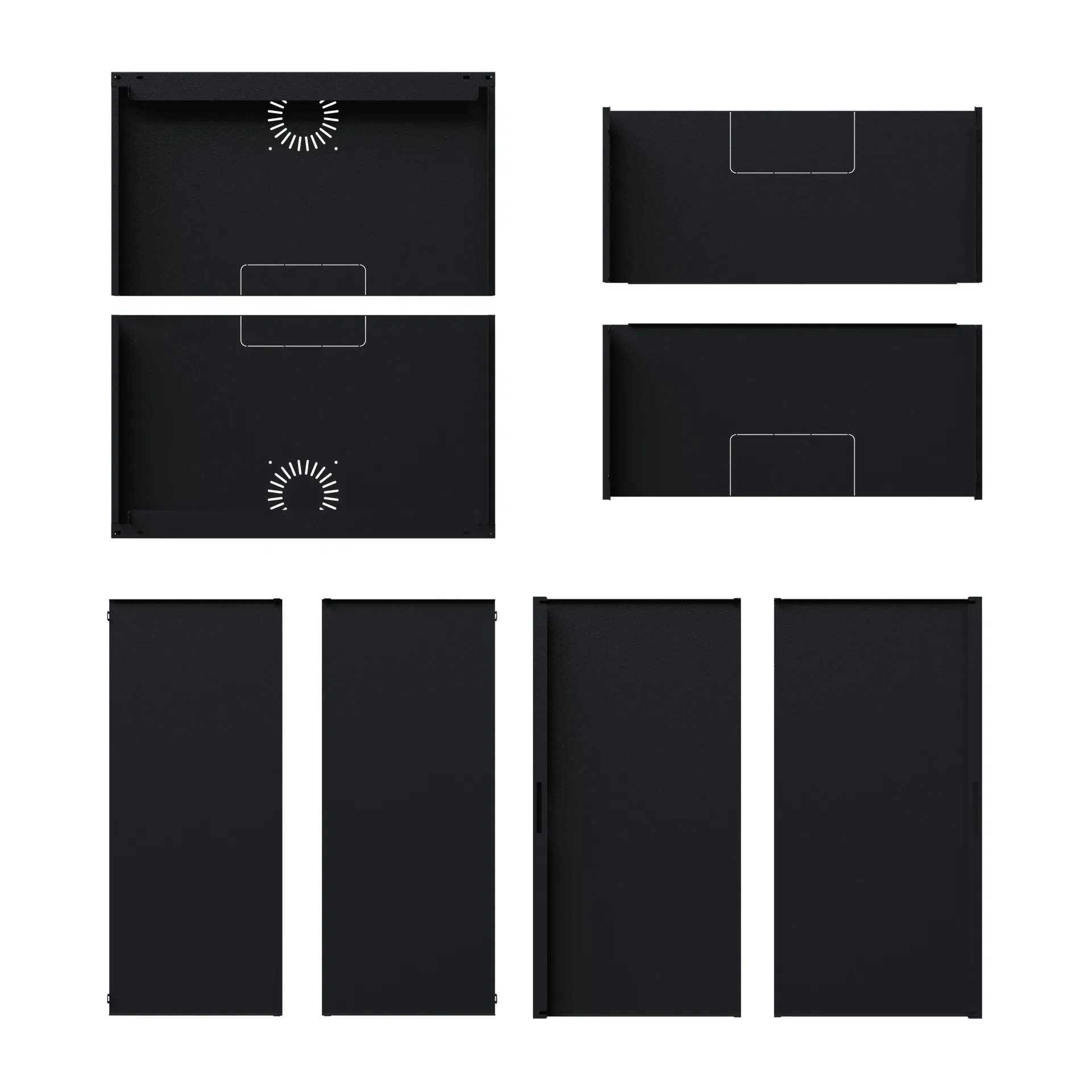 Verkleidung für X-Rack Wandgehäuse ohne Tür 12HE schwarz RAL9005 2/3 – Bild 4