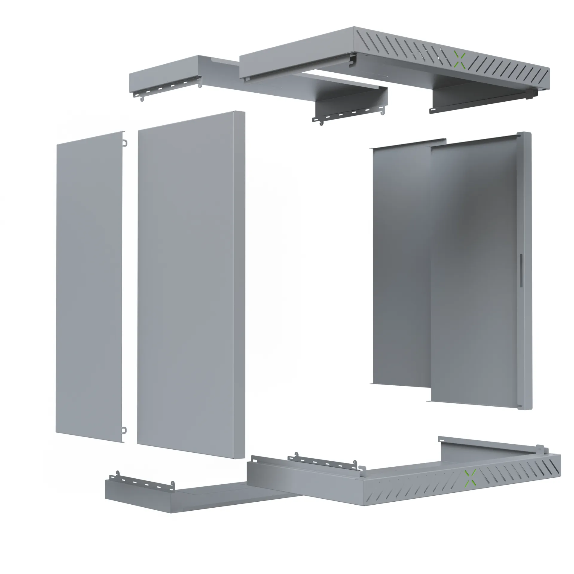 Verkleidung für X-Rack Wandgehäuse ohne Tür 15HE grau RAL7035 2/3 – Bild 2