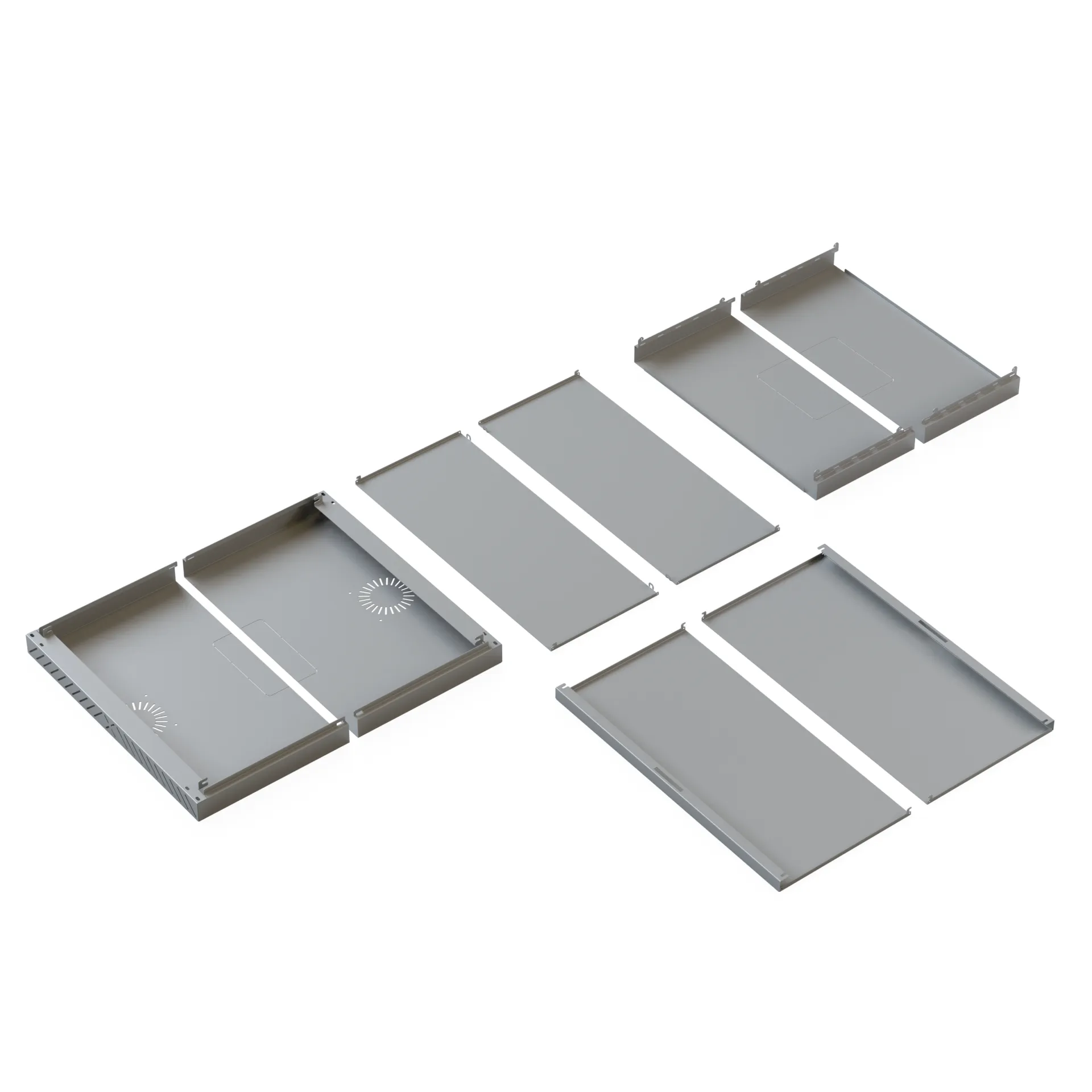 Verkleidung für X-Rack Wandgehäuse ohne Tür 15HE grau RAL7035 2/3 – Bild 3