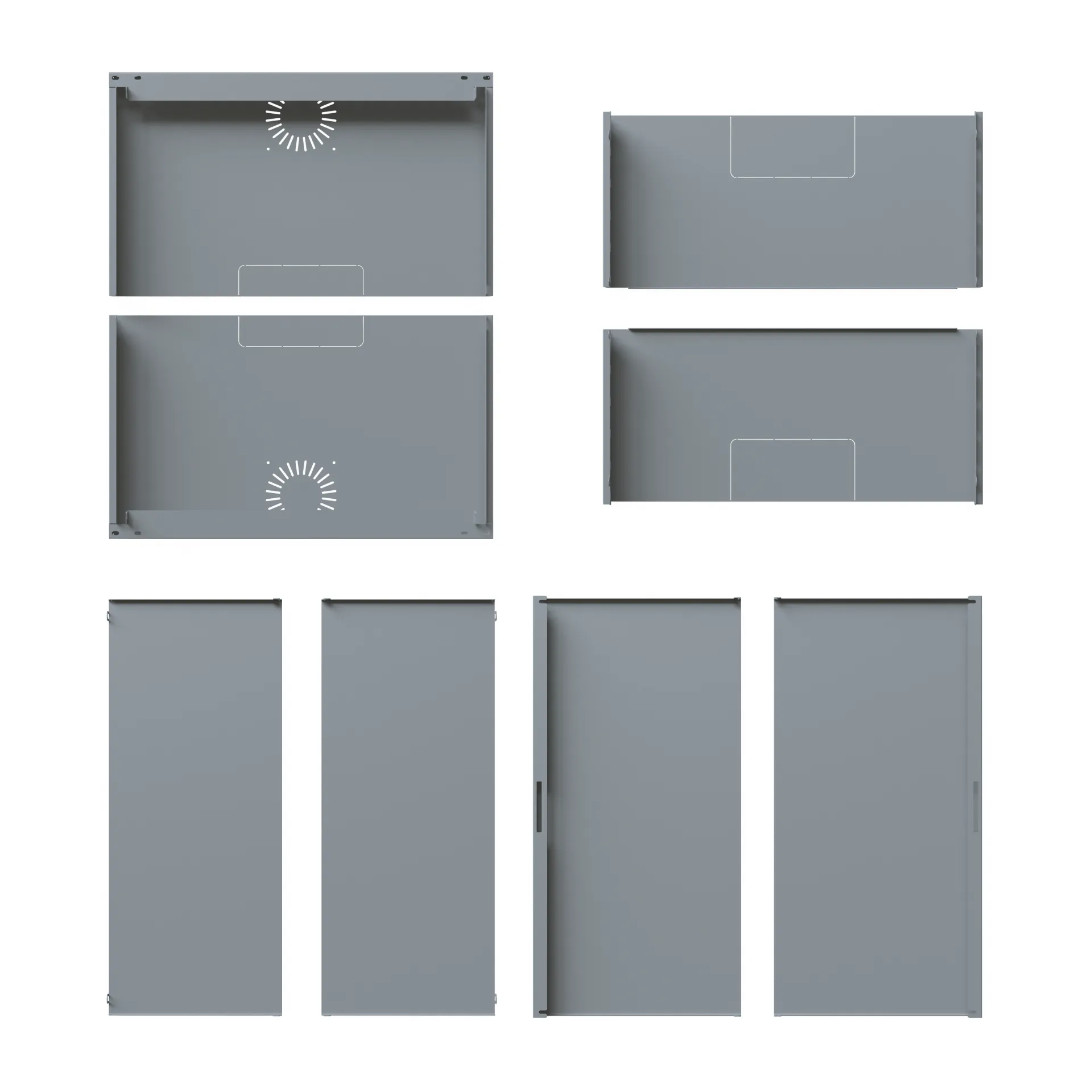 Verkleidung für X-Rack Wandgehäuse ohne Tür 15HE grau RAL7035 2/3 – Bild 4
