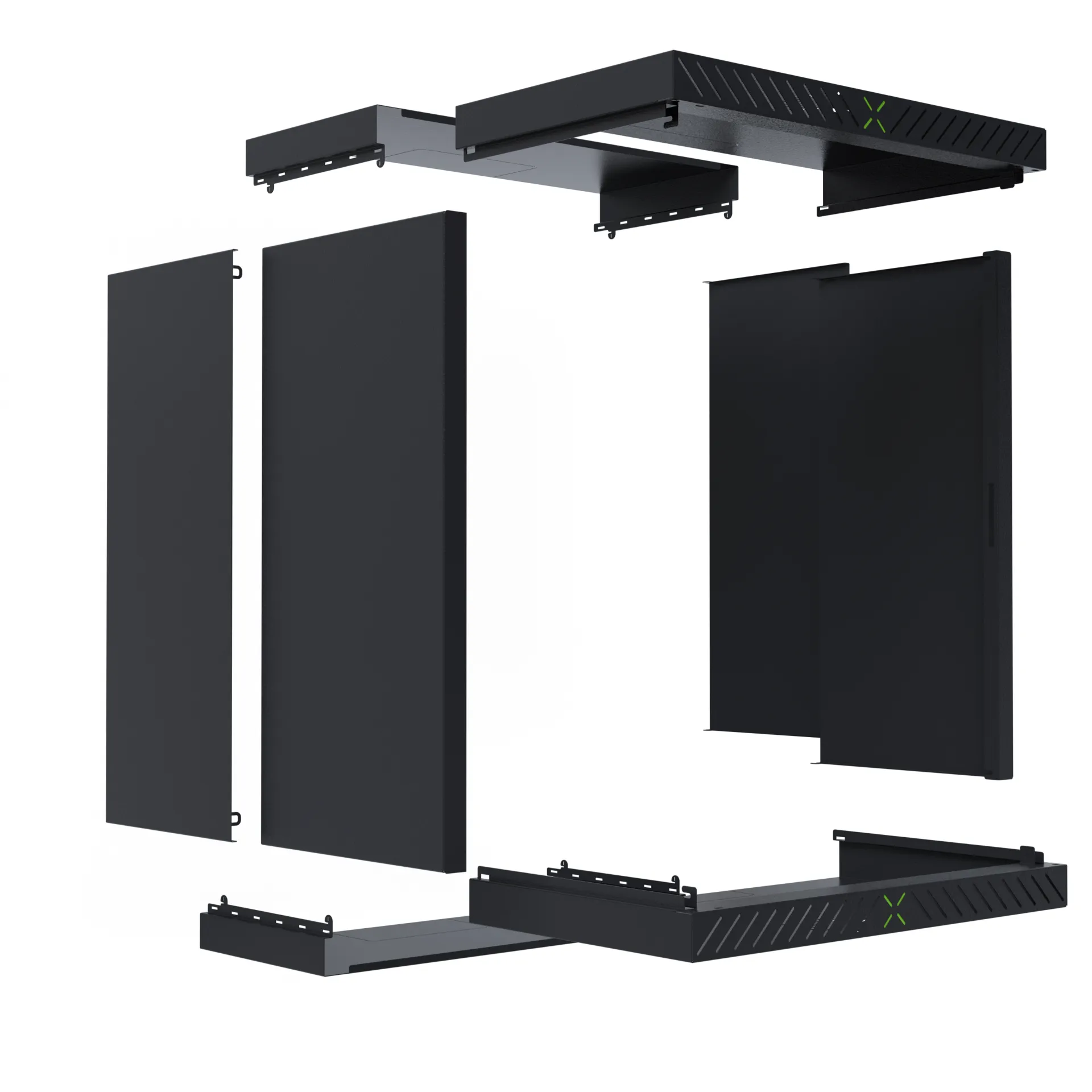 Verkleidung für X-Rack Wandgehäuse ohne Tür 15HE schwarz RAL9005 2/3 – Bild 2