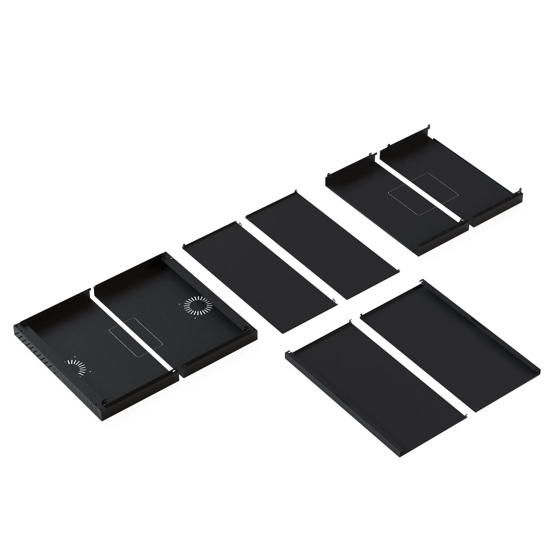 Verkleidung für X-Rack Wandgehäuse ohne Tür 15HE schwarz RAL9005 2/3 – Bild 3