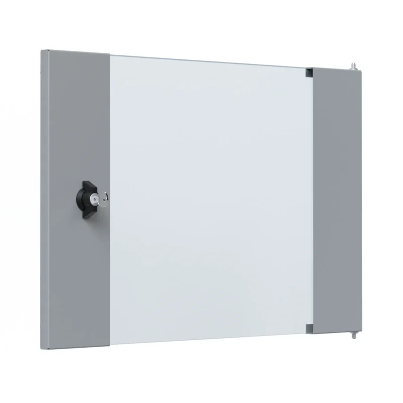 Glastür für X-Rack Wandgehäuse 9HE grau RAL7035 3/3