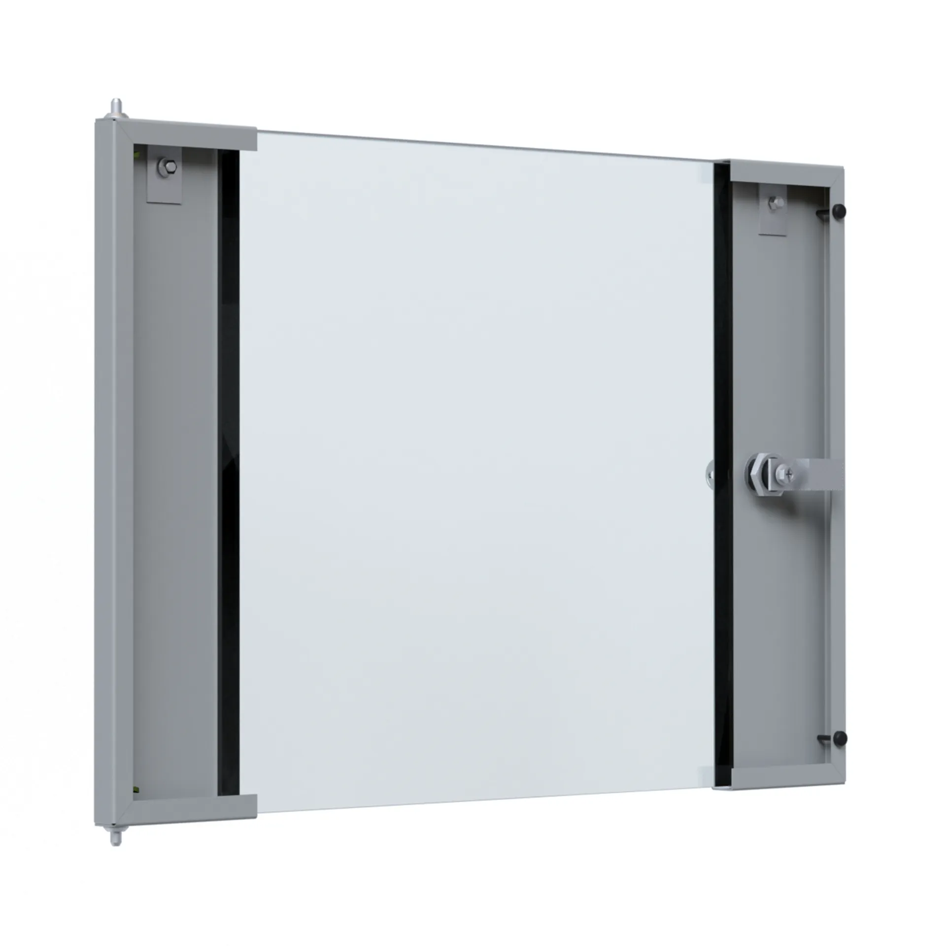 Glastür für X-Rack Wandgehäuse 9HE grau RAL7035 3/3 – Bild 2