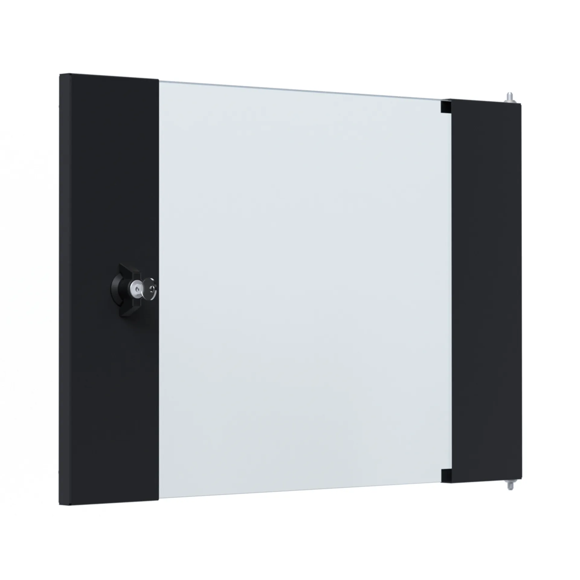 Glastür für X-Rack Wandgehäuse 9HE schwarz RAL9005 3/3
