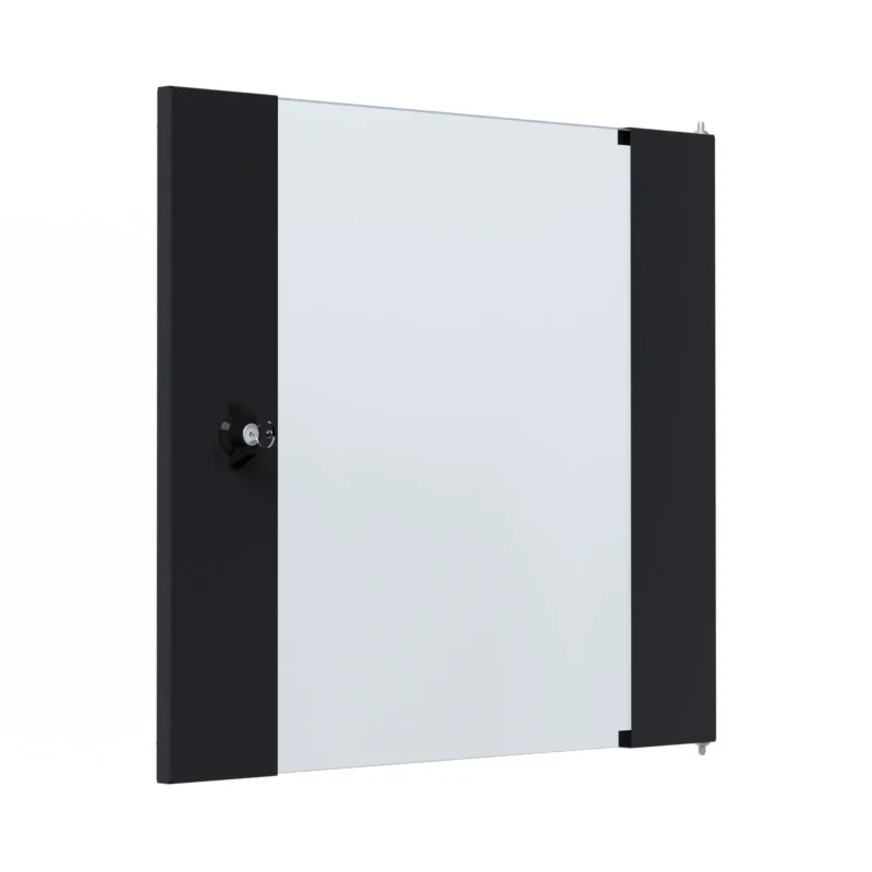 Glastür für X-Rack Wandgehäuse 12HE schwarz RAL9005 3/3