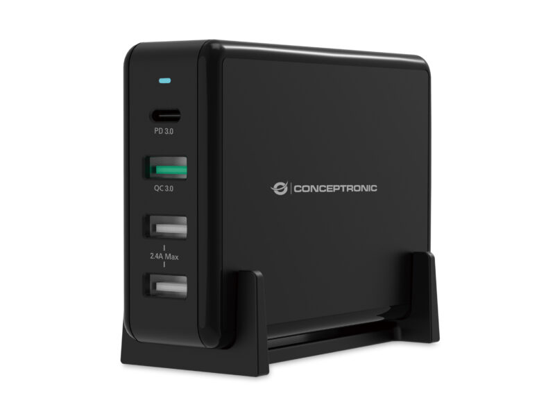 Conceptronic OZUL01B 4-Port 65W USB PD Desktop Ladegerät