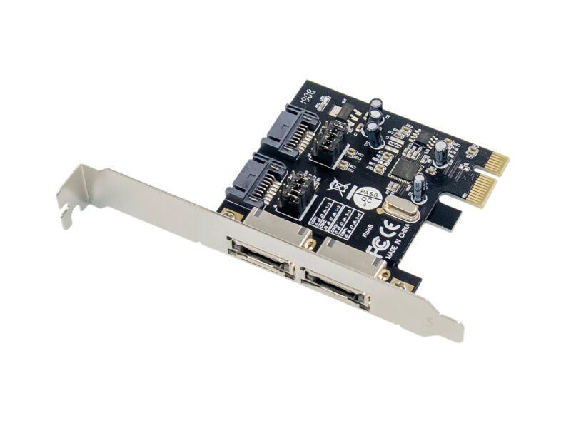 4-Port SATA eSATA PCIe Karte, extern eSATA x 2, intern SATA x 2