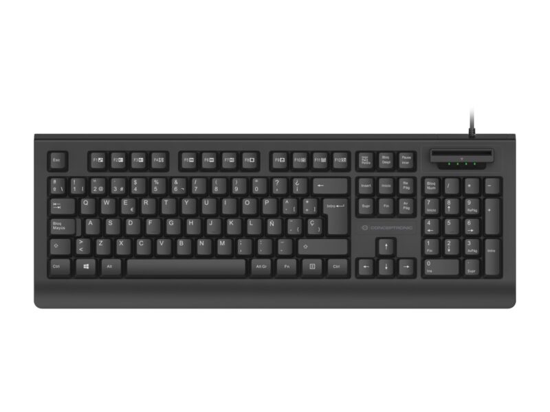 Conceptronic KAYNE01ES USB-Tastatur mit Smart-ID-Kartenleser, spanisches Layout