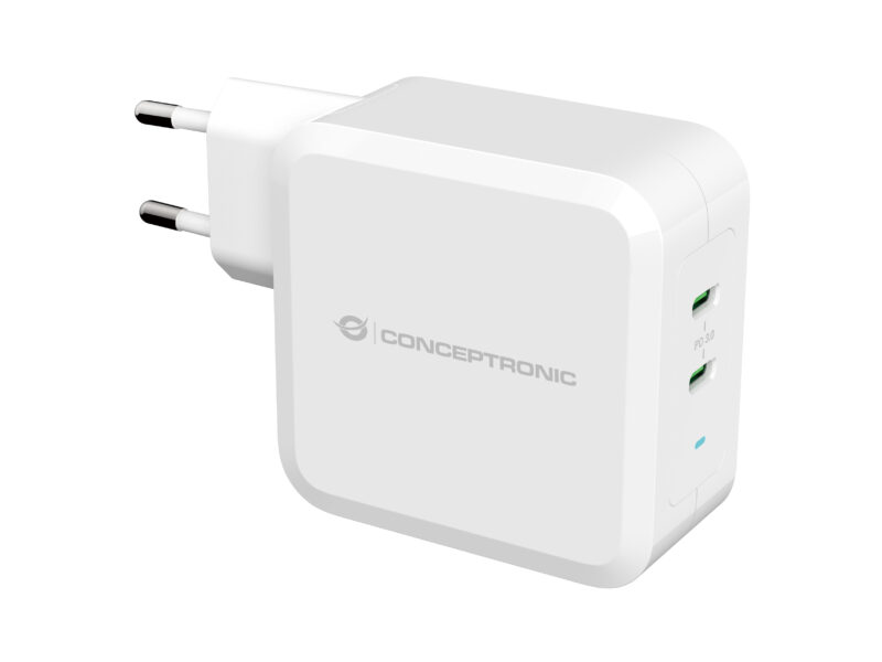Conceptronic ALTHEA08W 2-Port 100W GaN USB PD Ladegerät, USB-C x 2