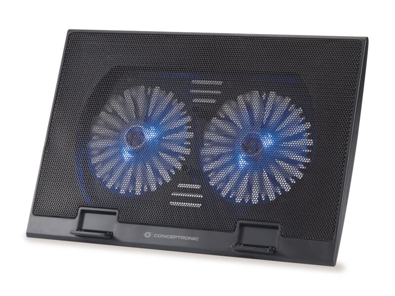 Conceptronic THANA02B Notebook Cooling Pad, Fits bis zu 17″, 2 Fans