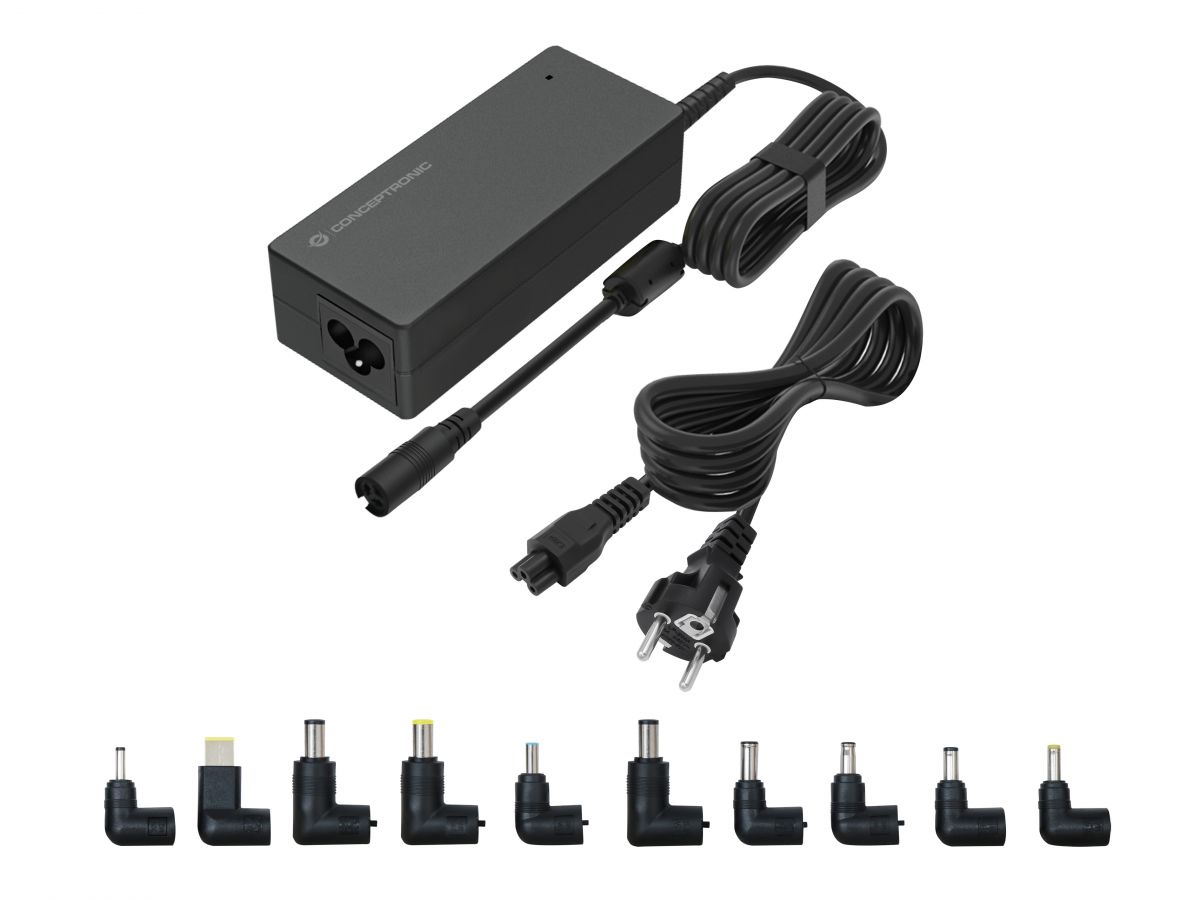 Conceptronic OZUL08B10 90W Universal Laptop Ladegerät, 10 Laden Tips incl.