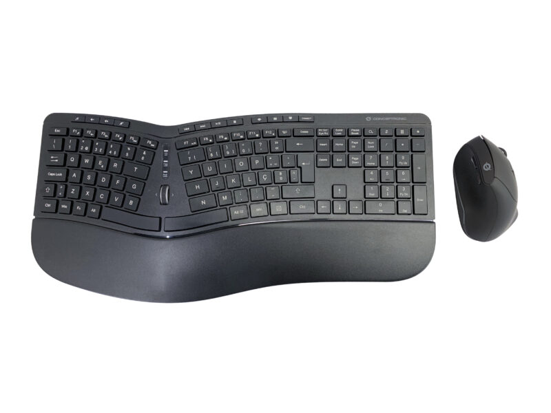 Conceptronic ORAZIO02PT ERGO drahtlos ergonomisch Tastatur & Maus Set, Portuguese layout