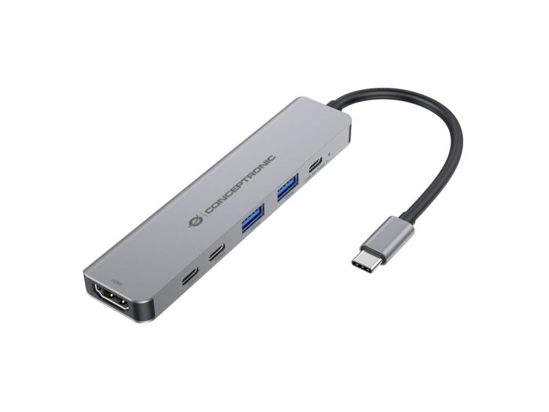 Conceptronic DONN33G 6-in-1 Docking Station USB 3.2 Gen 1, HDMI, USB-A 5Gbps x 2, USB-C 5Gbps x 2, 100W USB PD