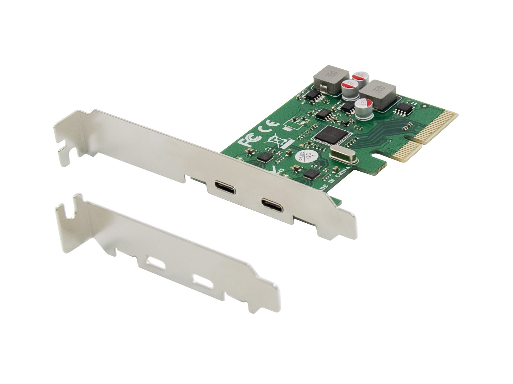 2-Port USB 3.2 Gen 2 PCIe Karte, Self-Powered