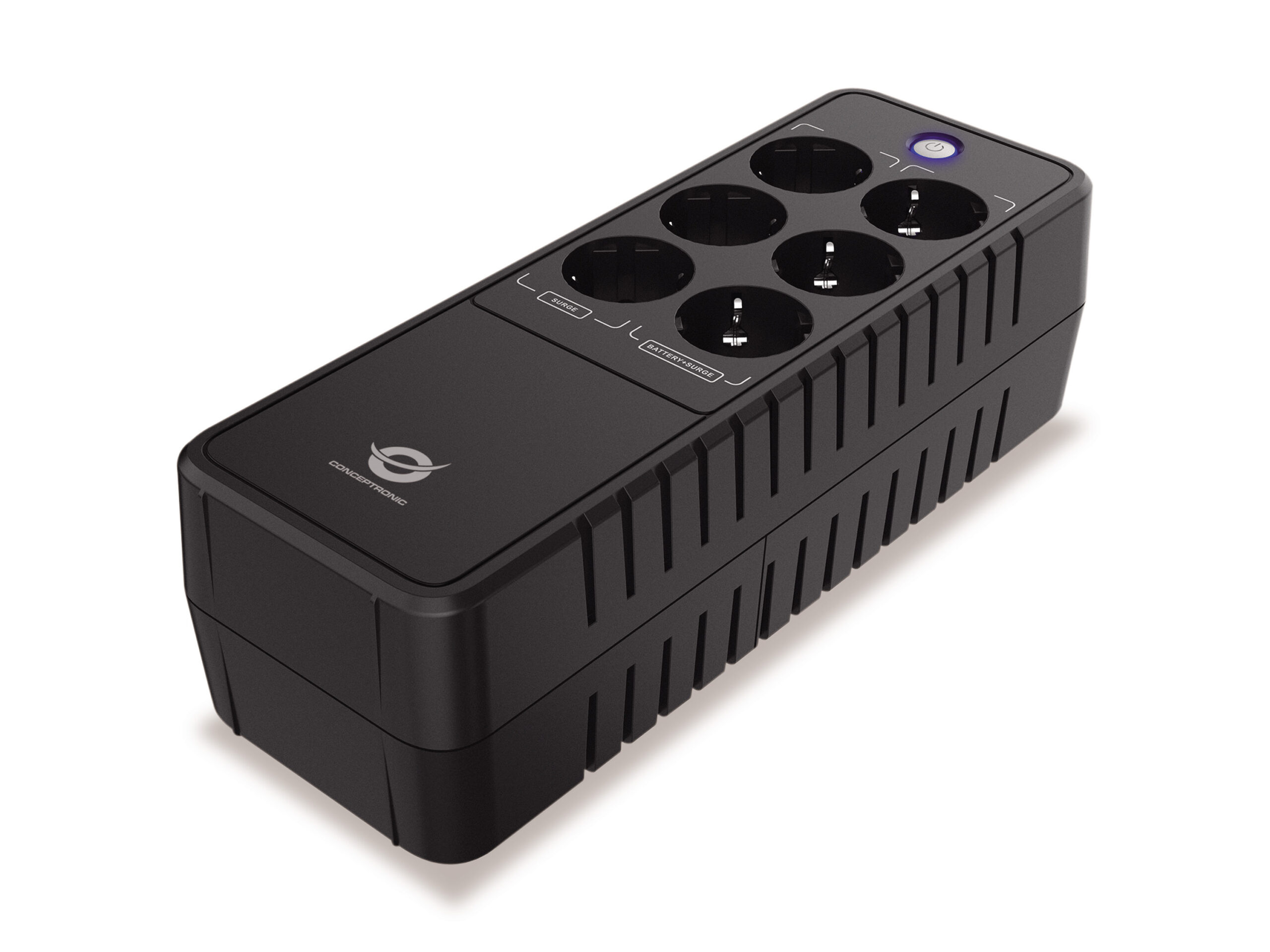 Conceptronic ZEUS05E 650VA 360W Büro UPS, Akku und Überspannungsgeschützt Schuko x 3, Überspannungsgeschützt Schuko x 3, RJ45 in/Out
