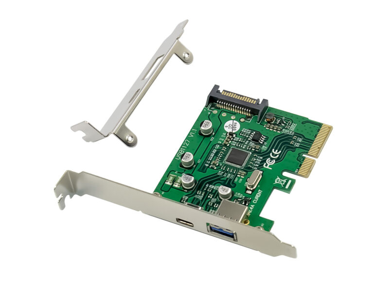 2-Port USB 3.2 Gen 2 PCIe Karte, USB-C x 1, USB-A x 1