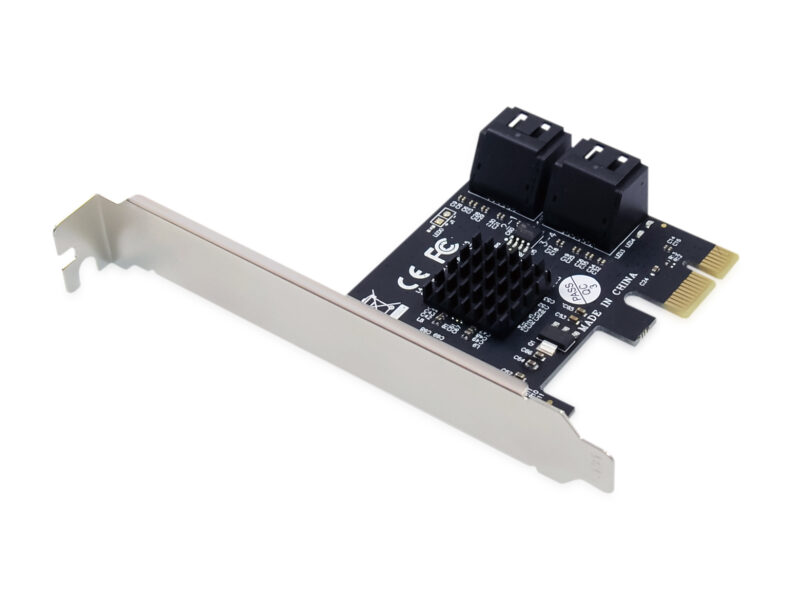 4-Port SATA PCIe Karte mit SATA Kabel