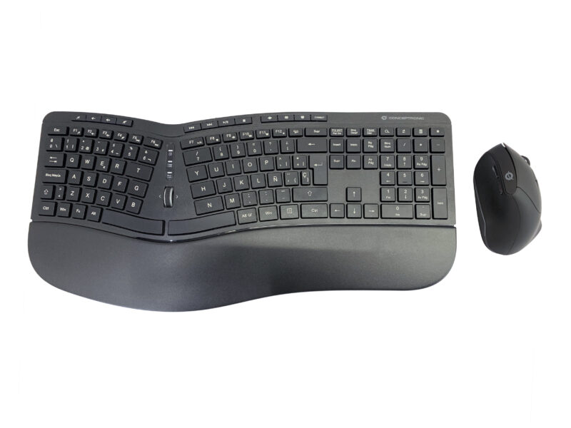 Conceptronic ORAZIO02ES ERGO drahtlos ergonomisch Tastatur & Maus Set, spanisches Layout